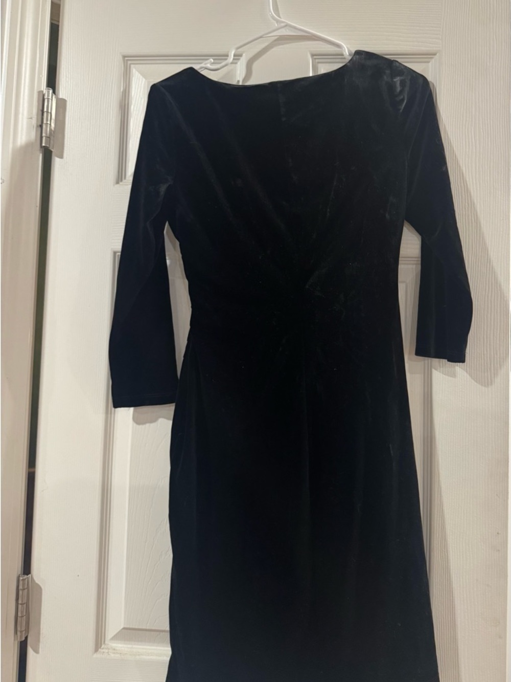 Anne Klein Black Velvet Long-Sleeve Sheath Dress